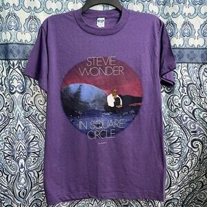 Vintage Stevie Wonder In Square Circle Concert T-Shirt 1986 single Stitch Small